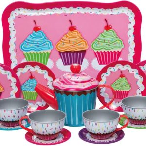 Schylling Cupcakes Tin Tea Set Multi-colored. Small